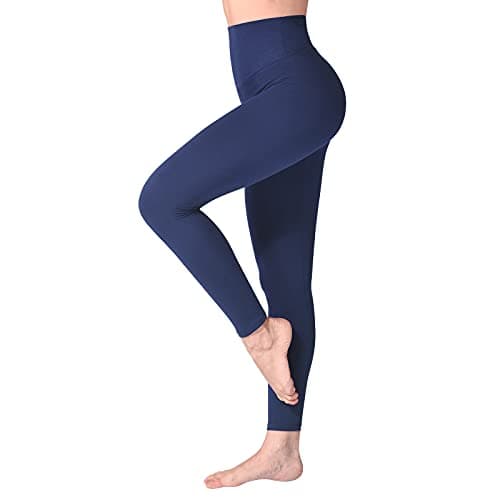 Image of SINOPHANT High Waisted Leggings for Women, Buttery Soft Elastic Opaque Tummy Control Leggings, Plus Size Workout Gym Yoga(Navy1,L-XL)