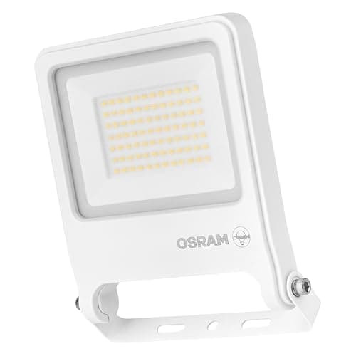 Image of OSRAM Endura Flood PC 50W LED floodlight, 3000K Warm White, 5000 lumens, IP65 floodlight, Recycled Aluminum, 1m Connection Cable, White, 100 lm/W