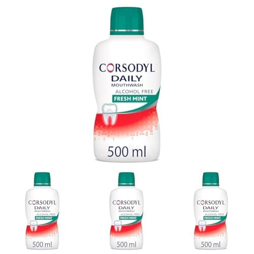 Image of Corsodyl Daily Gum Care Mouthwash Alcohol Free Fresh Mint 500ml (Pack of 4)