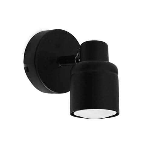 Image of ValueLights | Matt Black Single Spotlight Adjustable GU10 Spotlight | Bath Wall Lights, Home Décor & Improvement Essential | Mains Wired