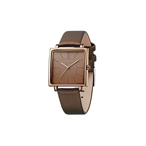 Image of SURVAN WatchDesigner Women Watch Ladies Fashion Dress Japanese Movement Quartz Wrist Watch Square Dial Strip Nail Surface Waterproof Coffee Strap(Brown)