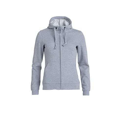 Image of CliQue Womens/Ladies Plain Full Zip Hoodie (XS) (Grey Melange)