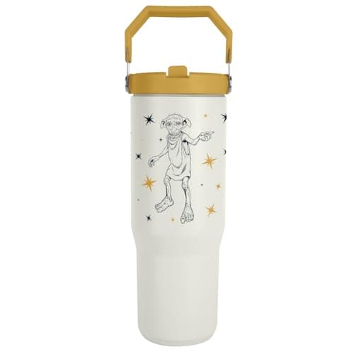 Image of Pyramid International Harry Potter (Dobby) 30oz/850ml Pitcher with Straw and Lid, Double-Walled Stainless Steel Body, Keeps Your Drink Cool, Screw Lid with PE Straw, BPA-Free, One Size