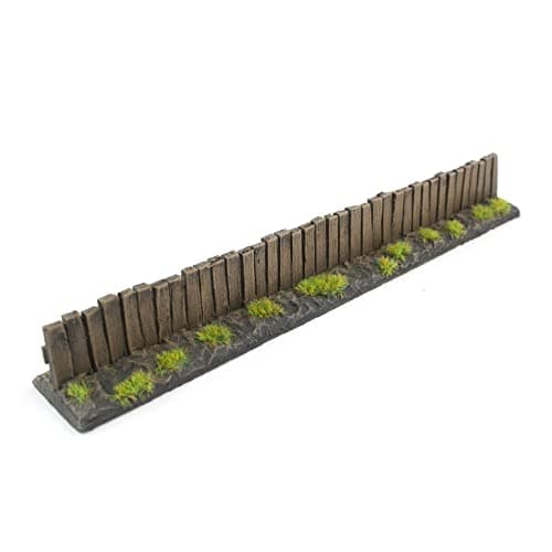 Image of War World Gaming | Wooden Fence | Painted & Flocked x 15 | 20mm - 28mm Scale Resin Wargaming Tabletop Terrain Scenery