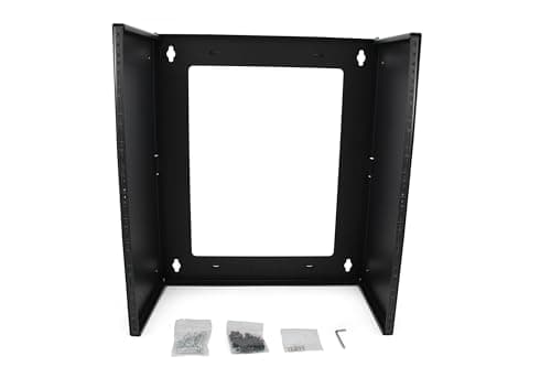 Image of Ares Vision 12U Patch Panel Bracket Wall Mount Rack for 19” Networking Equipment, Expandable Depth 9.5” to 15.5”, Rack Mount, 100lbs Capacity, Perfect for Servers, Sound & Security Equipment! (12U)