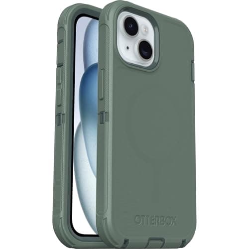 Image of OtterBox Defender Series MagSafe Case for iPhone 17e, 16e, 15, 14, 13, Shockproof, Drop Proof, Ultra-Rugged Protective Case, 7x Tested to Military Standard, Green