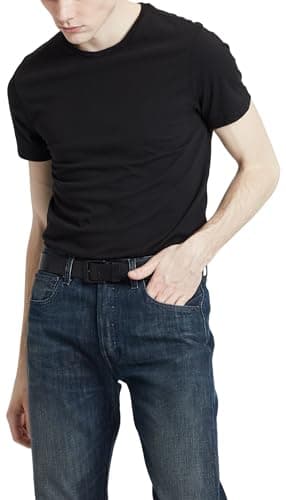 Image of Levi's Men's Slim 2-pack Crewneck Tee, Black + Black, L