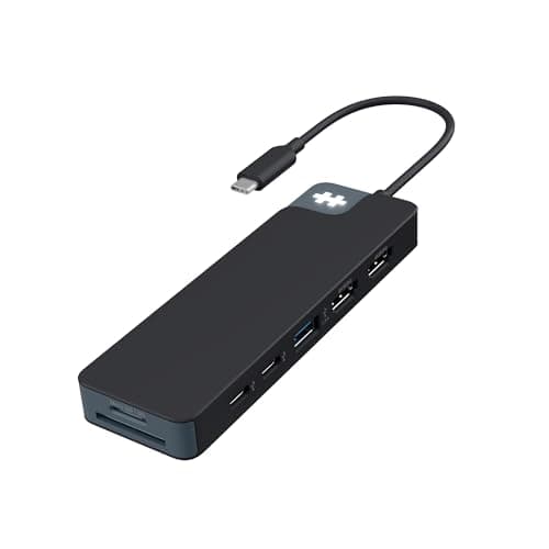 Image of HyperDrive Flex 9-in-1 USBC Docking Station Dual Monitor HDMI Hub — 2 HDMI 4K60Hz, 100W PD USB-C, 2 USB C 5Gbps, USB-A, SD/microSD, Audio Jack — Blue