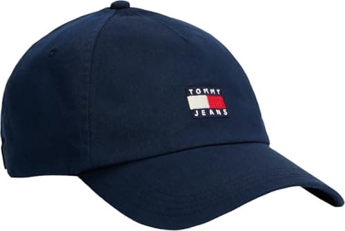 Image of Tommy Jeans Female TJW Heritage CORE 5 Panel Cap AW0AW16991 Cap Red (Dark Night Navy) One Size