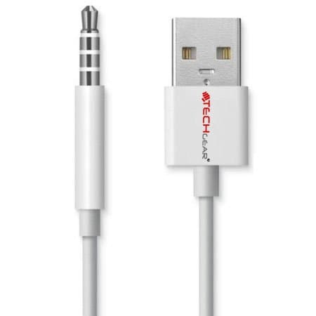Image of TECHGEAR High Quality, USB Data Sync & Charging Cable Lead Compatible with Apple iPod Shuffle and Shuffle Clip 3rd Gen and 4the Gen