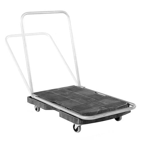 Image of Rubbermaid Commercial Tripple Trolley Utility-Duty Home/Office Cart, 250 lb Capacity, 20 1/2" x 32 1/2", Black (FG440000BLA)