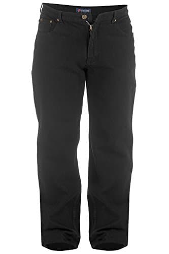 Image of Mens Rockford Duke Black 32" Regular Inside Leg Denim Jeans Comfort Fit Big King Size Adult Trousers (50" Waist)