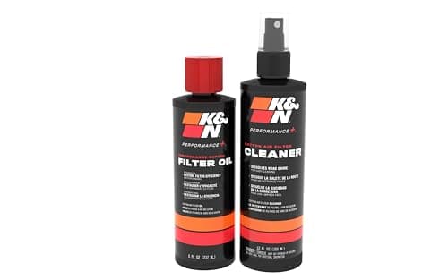 Image of K&N Air Filter Cleaning Kit: Squeeze Bottle Filter Cleaner and Red Oil Kit; Restores Engine Air Filter Performance; Service Kit-99-5050