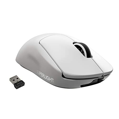 Image of Logitech G PRO X SUPERLIGHT Wireless Gaming Mouse, HERO 25K Sensor, Ultra-light with 63g, 5 Programmable Buttons, 70 hours Battery Life, Zero Additive PTFE Feet, PC/Mac - White