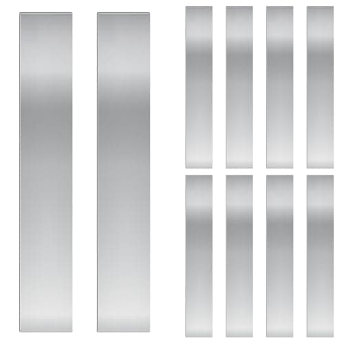 Image of Glarks 10pcs L x W x T 6.1 x 0.98 x 0.008’’ Rectangular Shim Stock Assortment, 304 Stainless Steel Strips, Silver Shim Stock Sheet for Kitchen Trim Gap Filler/DIY/Industrial Use