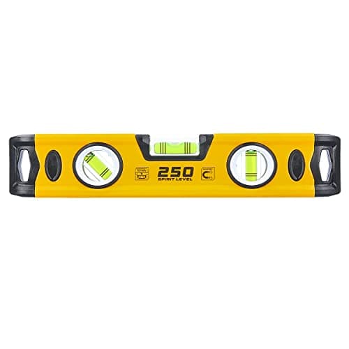 Image of Tough Master Heavy Duty Magnetic Scaffold Spirit Level Builders Level with Horizontal Vertical Bubble Vials for Scaffolding Construction Metal Framework (Spirit Level 250mm Long)