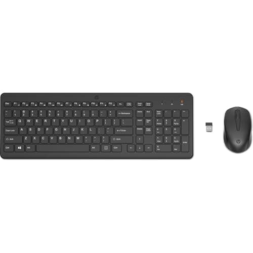 Image of HP 330 Wireless Keyboard and Mouse Combo | 2.4 GHz Wireless Connection with USB Dongle | 12 Function Keys | Ergonomically Designed | 1600 DPI | LED Indicators | Numpad | Black