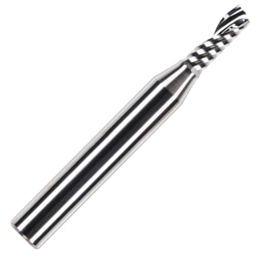 Image of Rennie Tools 4mm x 12mm Flute x 1/4" Shank Solid Carbide Single Flute Spiral Router Cutter Bit End Mill for ACM, Aluminium, PVC, Acrylic and Hard Woods. 4mm Router Bit