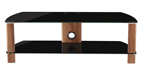 Image of Alphason Century 1200 TV Stand - Walnut & Black Glass