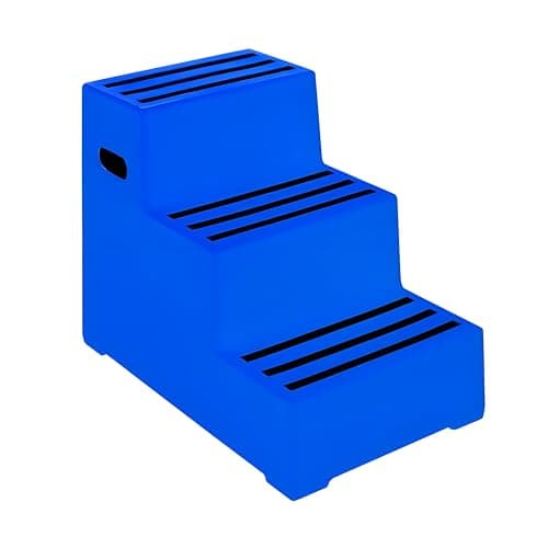 Image of 3 Tread Heavy Duty Safety Steps 260KG Capacity Moulded Plastic Industrial Anti Slip Footstep Warehouse Equestrian Platforms