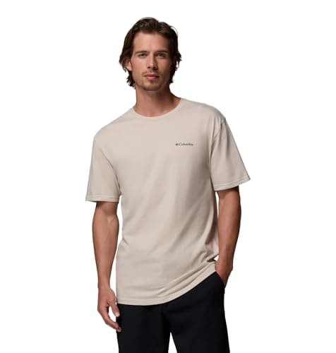 Image of Columbia Men's CSC Basic Logo Short Sleeve, Short Sleeve T-Shirt, Dark Stone/Lc Gem Columbia, X-Large