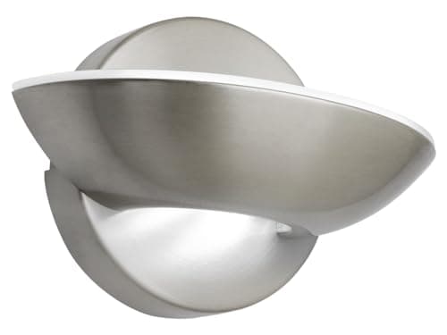 Image of Long Life Lamp Company Mini LED Wall Light Brushed Chrome Opal Diffuser 9w Upwards Wall Light Sconce Cool White (H3038-F 6000K)