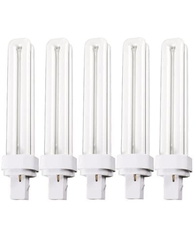 Image of MDLITIN 13W CFL G24D-1 2 Pin Compact Fluorescent Light, 13W PLC Tube Bulbs 1600LM, Energy Saving G24d-3 Compact Fluorescent Lamp, CFL Light Bulbs 6500K Cool White, Double Turn 2U Tube Pack of 5