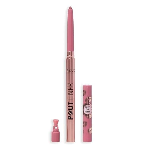 Image of Revolution Beauty, Pout Bomb Plumping Lip Liner, Long Lasting Lip Shaper with Hyaluronic Acid & Vitamin E, Vegan & Cruelty-Free, Cool-Toned Pink