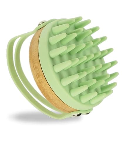 Image of Fantasia Beauty Scalp Massage Brush - Bamboo and Soft Silicone Shampoo Brush & Scalp Massager - Ergonomic Design for All Hair Types