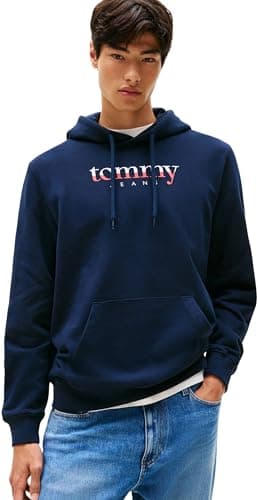 Image of Tommy Jeans Men’s Regular Fit Hoodie, Blue (Dark Night Navy), M