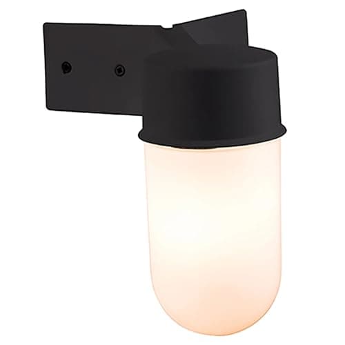 Image of National Lighting Ware Black Corner Angled Pill E27 Bracket Outdoor Garden Wall Light IP44 Rated