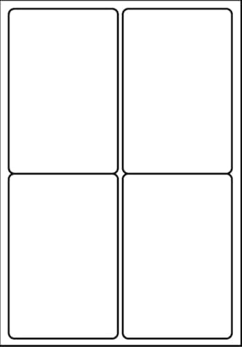 Image of SmithPackaging A4 Self Adhesive Address Labels, 4 Labels Per Sheet, 20 Sheets, 99.1 x 139mm, 80 Labels