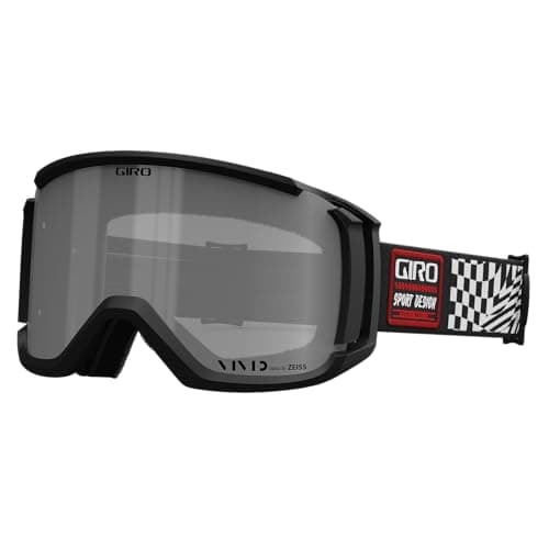 Image of Giro Revolt Ski Goggles - Snowboard Goggles for Men, Women and Youth - Black/White Vertigo Strap with Vivid Onyx/Clear Lenses