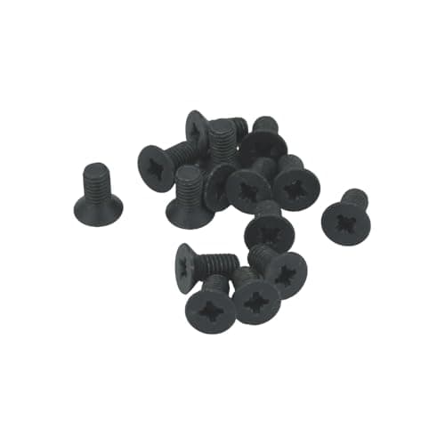Image of M4 (4mm x 10mm Inc Head) Pozi Countersunk Machine Screws - Black Plated Steel (Pack of 20)