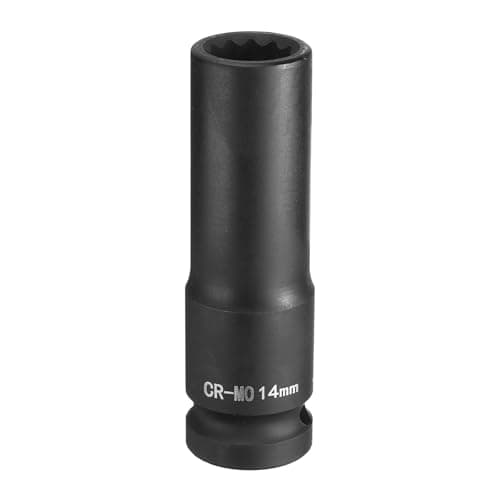 Image of sourcing map 12-Point Deep Impact Socket 1/2 Inch Drive 14mm Metric Chrome Molybdenum Alloy Steel Spindle Axle Nut Impact Socket