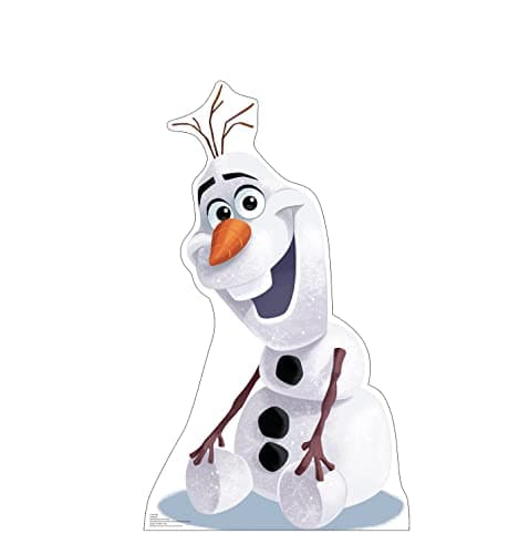 Image of Cardboard People Olaf Santa Hat Cardboard Cutout Standup - Disney's Frozen