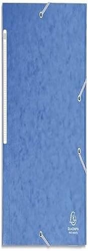 Image of Exacompta - Ref 17105H - Elasticated 3-Flap Folder - 240 x 320mm in Size, Suitable for Storing A4 Documents, 425gsm Laminated Card, FSC-Certified - Blue