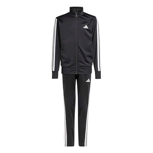 Image of adidas Unisex Kids ESSENTIALS CLIMACOOL STRIPES TRACKSUIT, black/white, 13-14 Years
