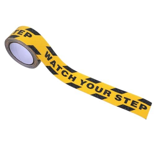 Image of Watch Your Step Caution Tape,Mind the Step Sign 1.97in*16.4ft Wet Floor Sign Roll Anti-Slip Tapes Yellow Black Waterproof Safety Hazard Tapes for Stairs Steps Ladder Indoor Outdoor Tread Floor Caution