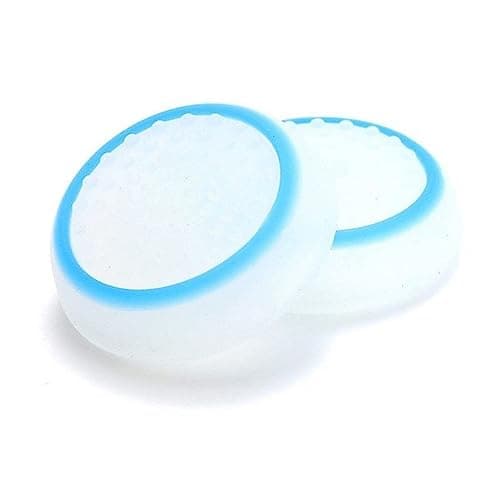 Image of Perfepart Silicone Thumb Stick Grip Cap Joystick Thumbsticks Caps Cover for PS4 Xbox One PS3 Xbox 360 PS2 Game Controllers - White w/Blue