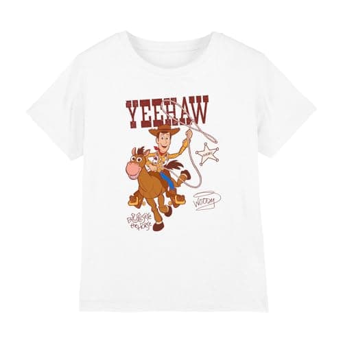 Image of Cotton Soul Disney Toy Story 2 Woody & Bullseye Yeehaw Boys T Shirt, White, 3-4 Years