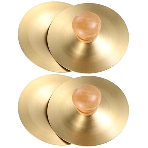Image of CVUTOVO 2 Pairs Copper Finger Cymbals for Kids Musical Percussion Instrument Toys for Children S Rhythm Coordination and Dance Small Handheld Zills for Early Music Learning