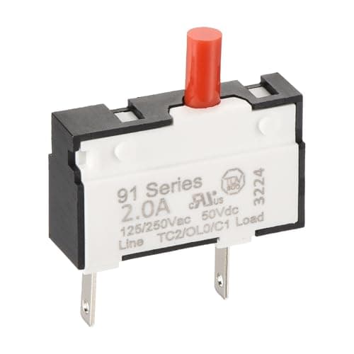 Image of DMiotech 2A Thermal Circuit Breaker Switch 125/250V AC 50V DC Push Button Manual Reset Overload Protector for Upright Vacuum Cleaner Juicer Meat Coffee Grinder