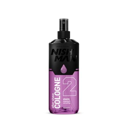 Image of NISHMAN Aftershave Cologne 02 - Storm 150ml – Refreshing After Shaving Spray Lotion for Men – Scent of Vanilla, Sandalwood, Lavender, Patchouli - Mens After Shave Cologne