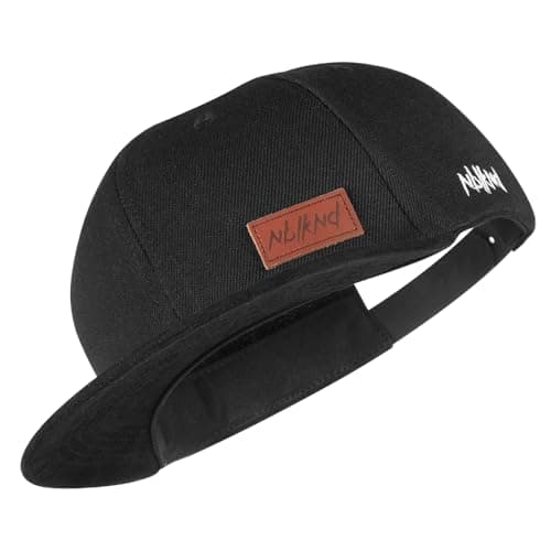 Image of Nebelkind Snapback Cap Men Women Classy Suede Black, OneSize, Basecap Cap, Size Adjustable, Unisex, Trendy, Streetwear Style, Baseball Cap with Straight Peak, Retro
