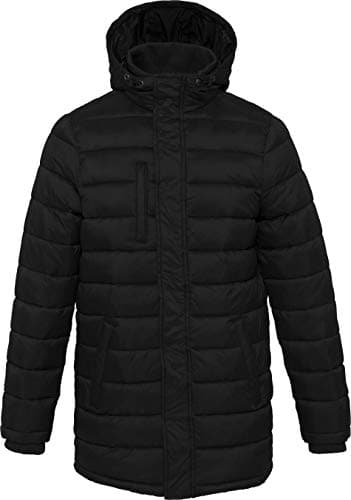 Image of Kariban Men's Lightweight Hooded Padded Parka - Black, S, Men