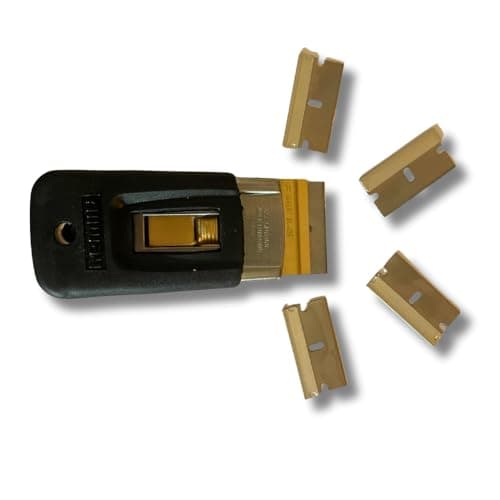 Image of Decorators Soft Grip Steel Glass Scraper with 5 Blades