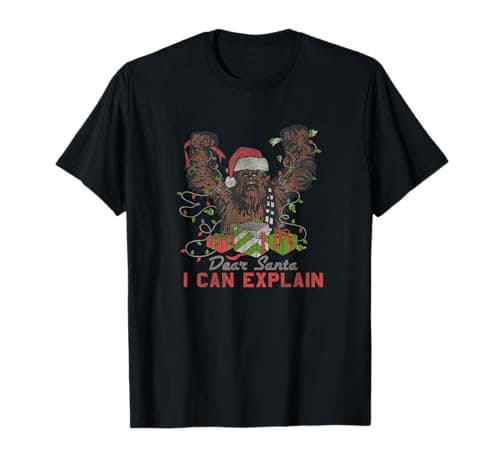 Image of Star Wars Christmas Santa Chewbacca Dear Santa I Can Explain T-Shirt