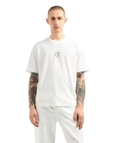 Image of Armani Exchange Men's Icon Project, Embroidered Logo, T-Shirt, White, L