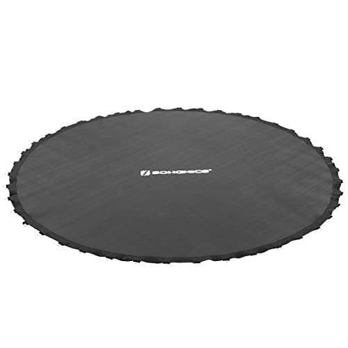 Image of SONGMICS Jumping Mat Diameter 263 cm for Round Trampoline Diameter 305 cm with 64 V-Rings for Spring 13.5-14 cm Length, Replacement Accessory, Black STB10BK